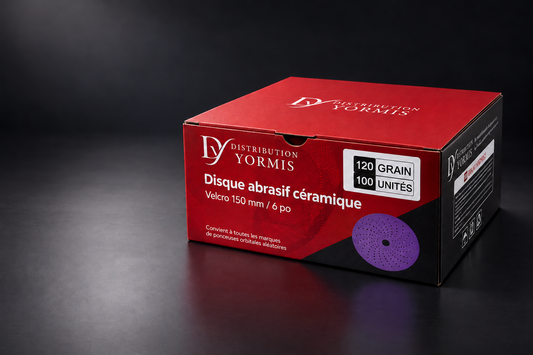Disques abrasifs céramiques Yormis 6 po — grain 120 — boîte de 100