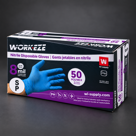 Gants nitrile WORK'EZE 8 mil — taille S — 50 gants